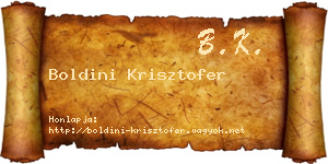 Boldini Krisztofer névjegykártya